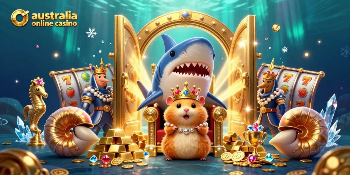 Experience the thrill of australia online casino with a majestic hamster king ruling over treasure!