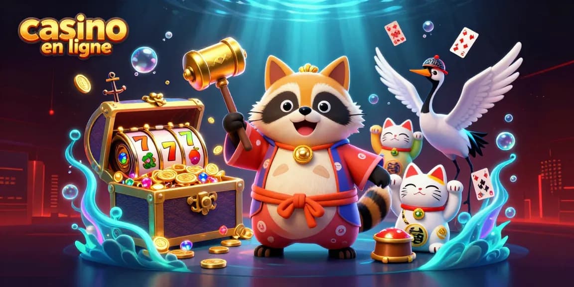 Jouer au casino en ligne avec un tanuki chanceux et des éléments de jeux animés