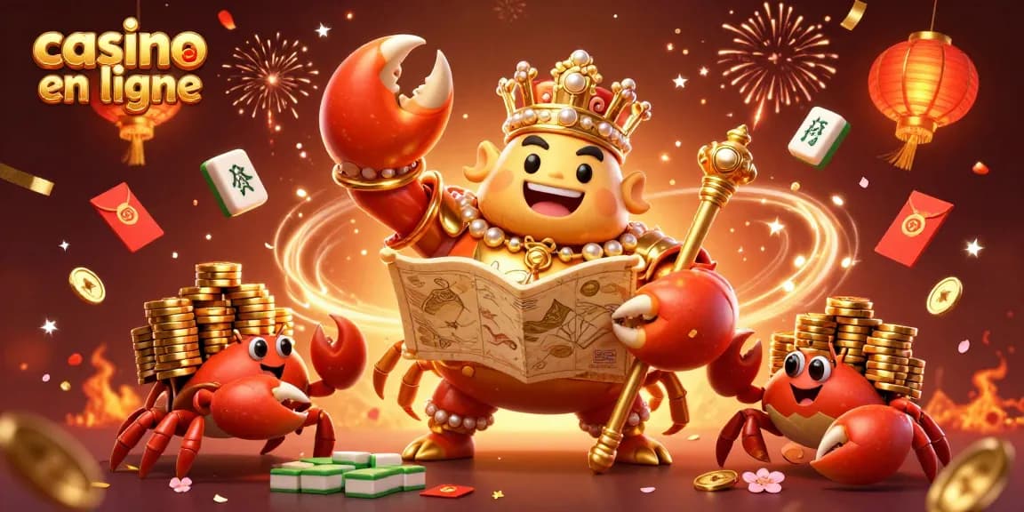 Pariez dans un casino en ligne vivant avec le crabe empereur et des trésors scintillants.