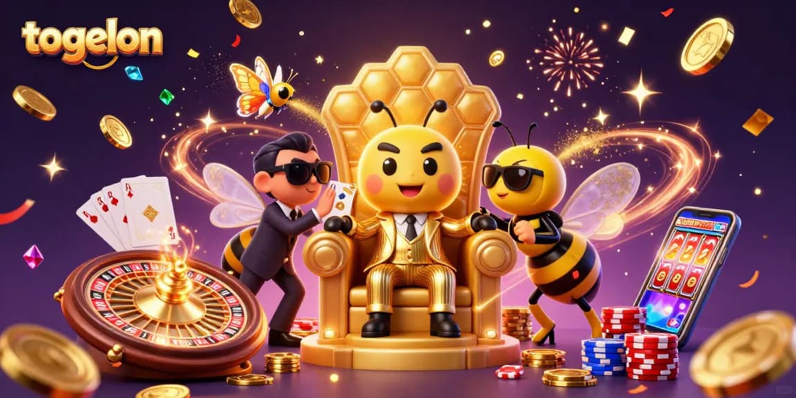 Engage with togelon players in a thrilling 3D illustration of casino elements and vibrant characters.