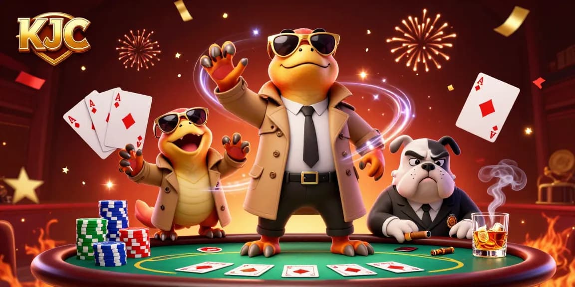 KJC raptors in a trench coat are trying to enter a VIP casino lounge, showcasing lively gambling elements.