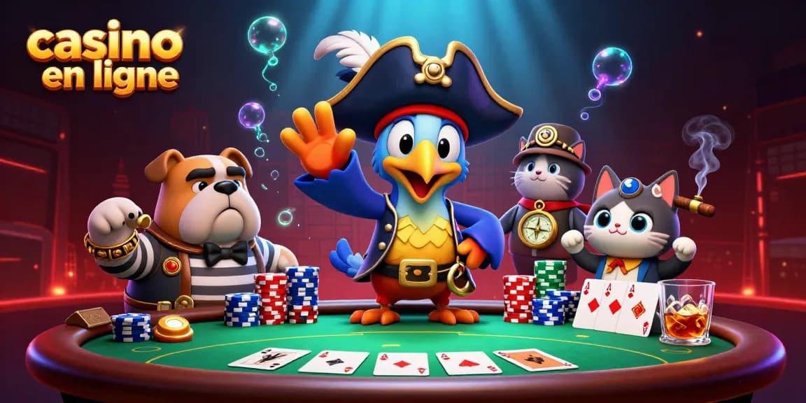 Jouer au casino en ligne avec des personnages de pirates, une ambiance colorée et dynamique.