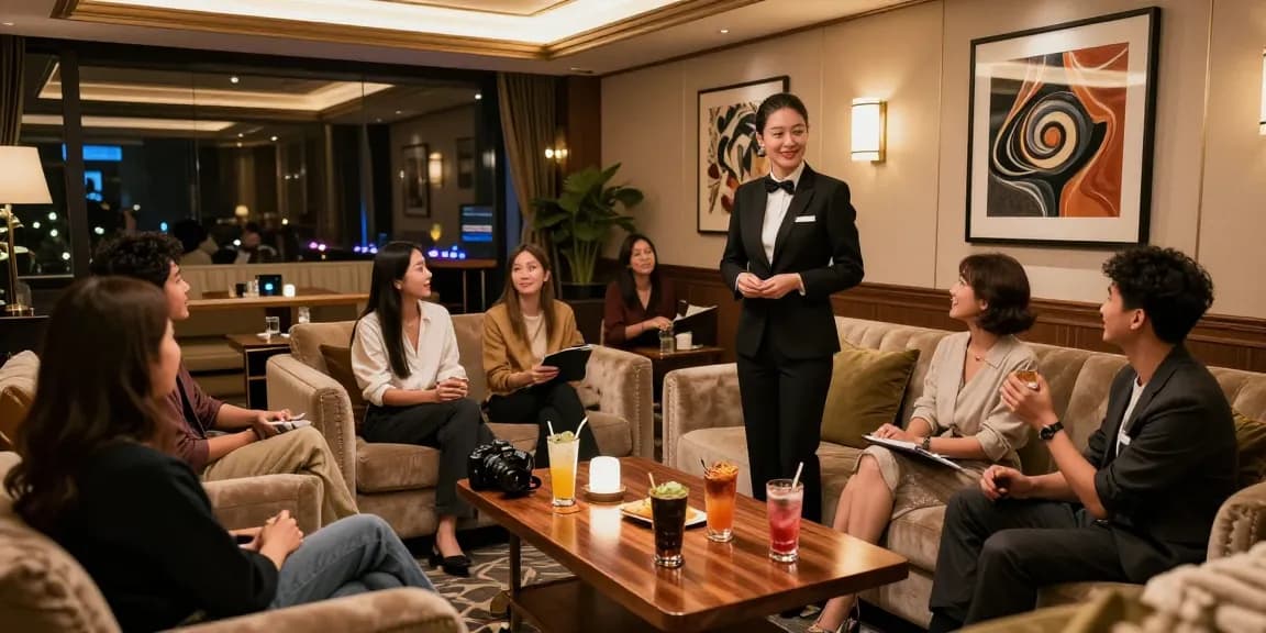 강남구구단에서 고급스러운 사교 공간을 즐기는 모습