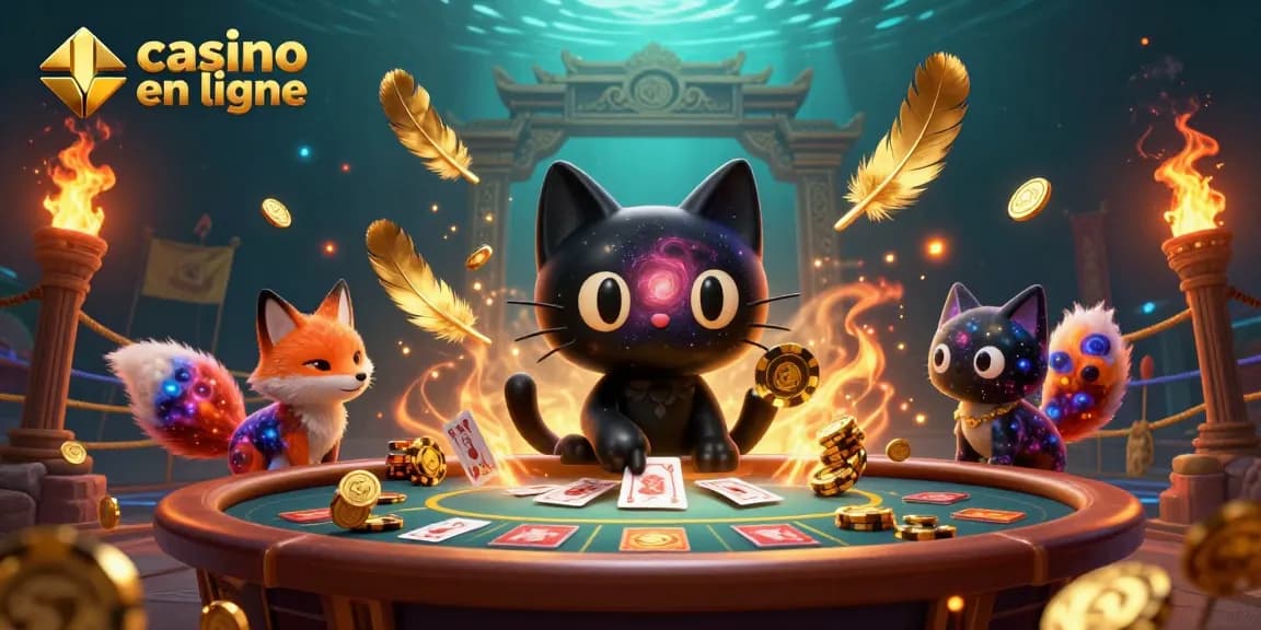 Jouer aux jeux de table à casino en ligne avec un chat gravitationnel et un renard nébuleux.