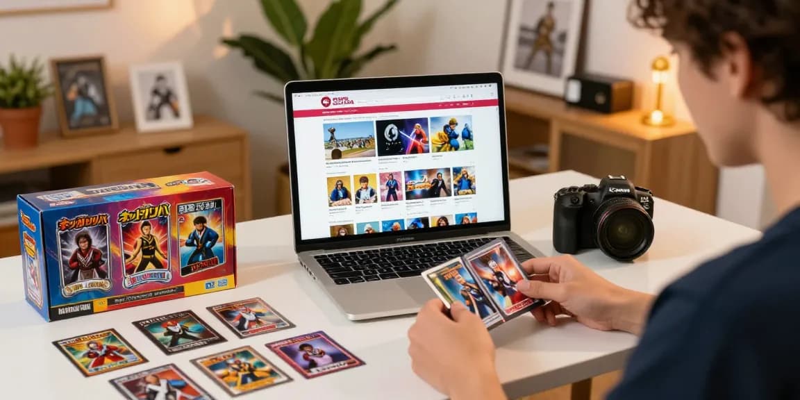 ネットオリパおすすめのためにオンラインでコレクションカードを探すシーン