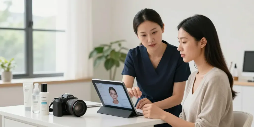 Alternatives to QOVES in a beauty analysis session with a consultant and facial recognition software.