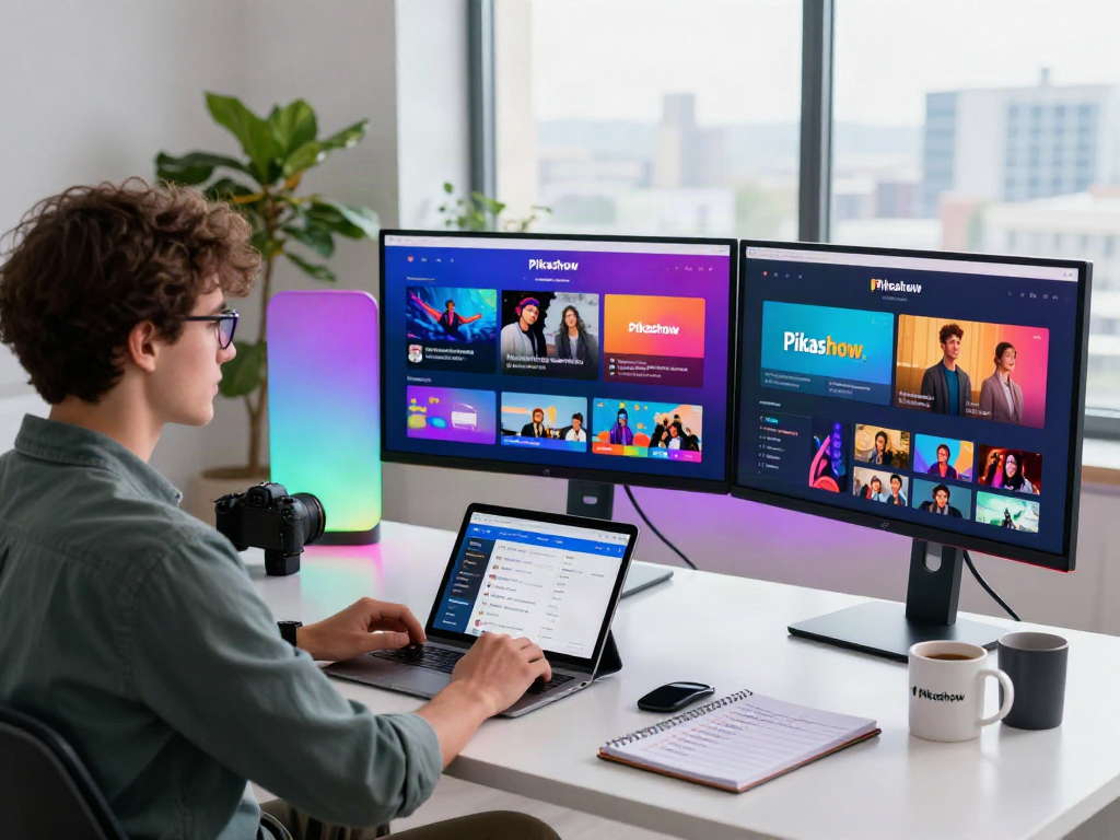 Experience Pikashow apk features through vibrant streaming setup