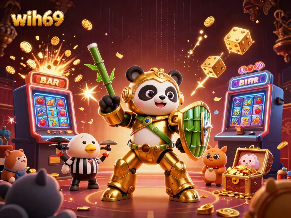 Bermain wih69 di arena permainan dengan jackpot menggelegak menggoda dan panda mengemudikan robot pertarungan