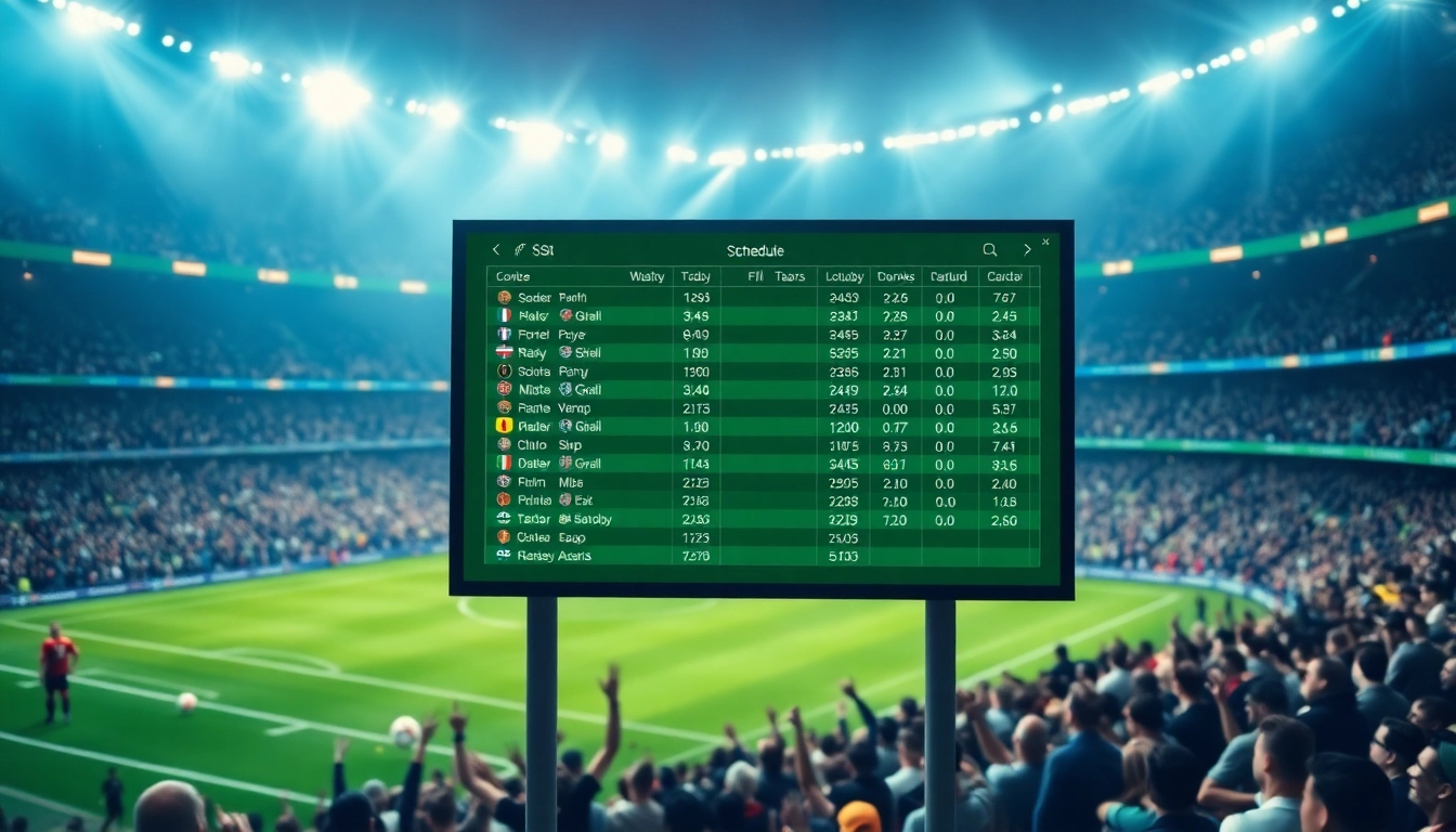 Jadwal bola menampilkan pertandingan dengan detail statistik pemain yang menarik di stadion.