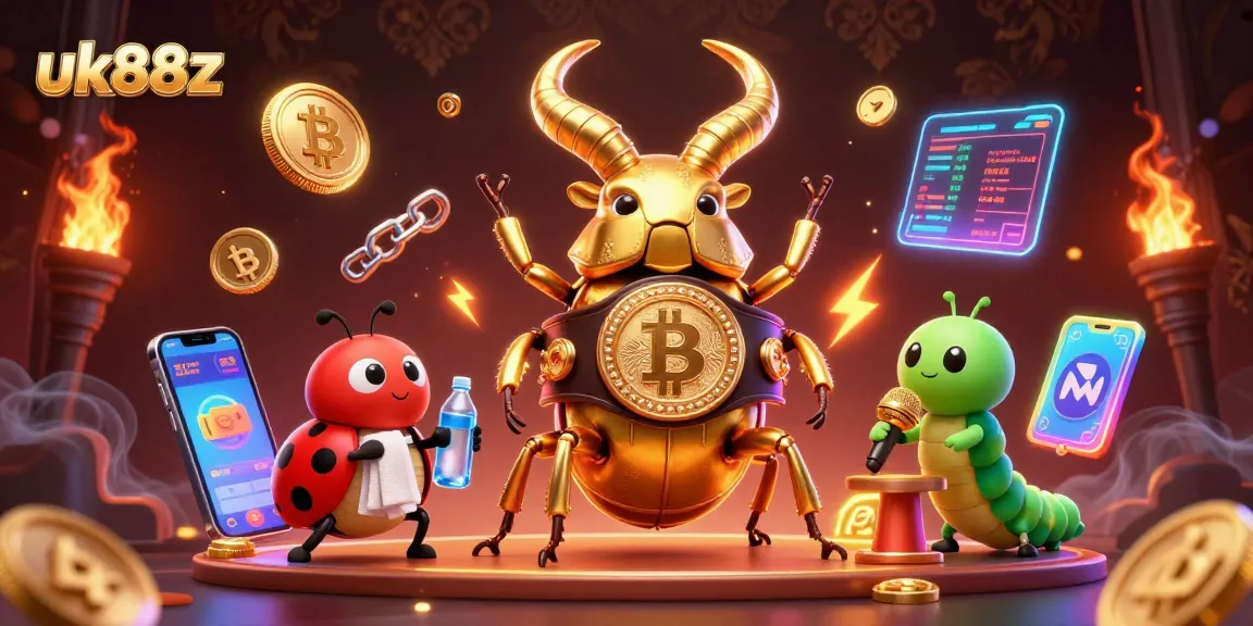 Engage in thrilling casino action with uk88z as the golden stag beetle faces off in a vibrant crypto casino.