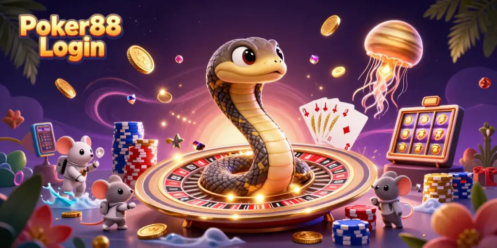 Engage with Poker88 Login for a thrilling online casino experience featuring vibrant characters and games.