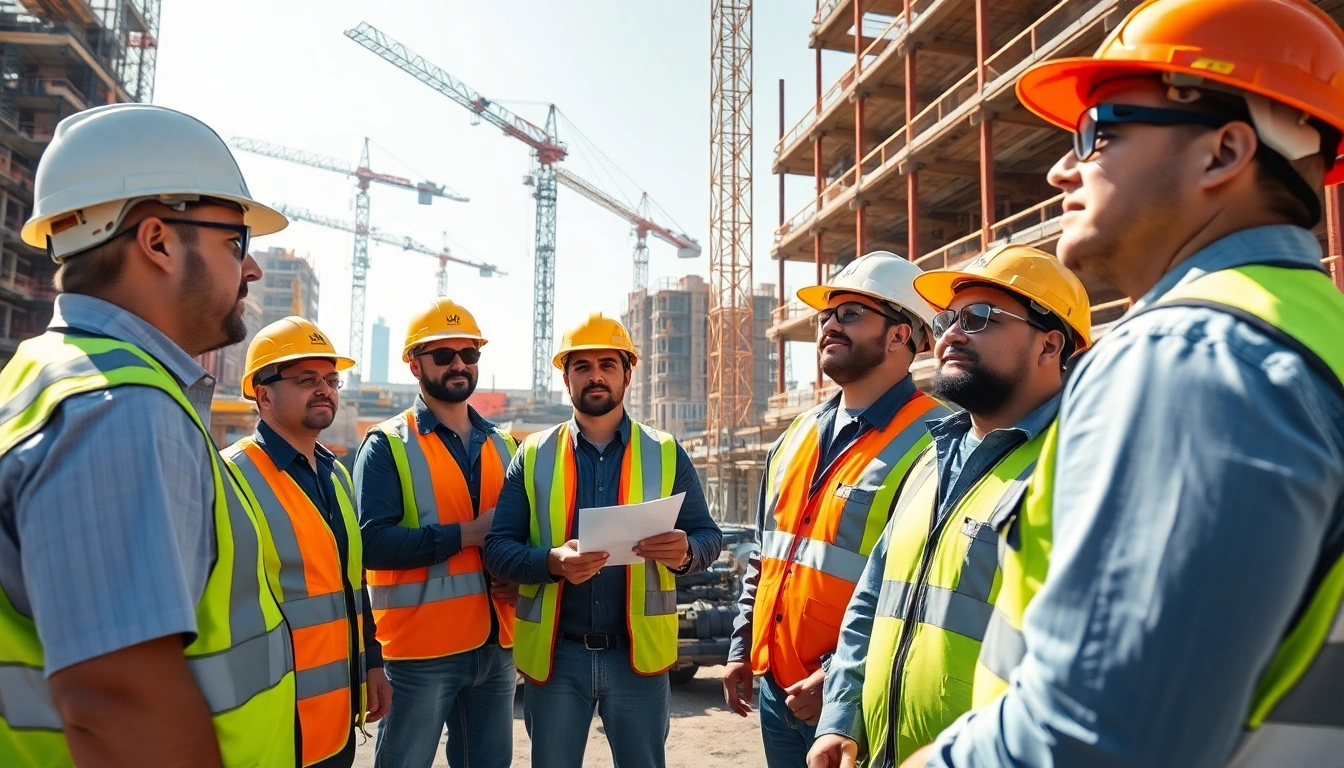 Engagement of construction trade association los angeles professionals at an active site.