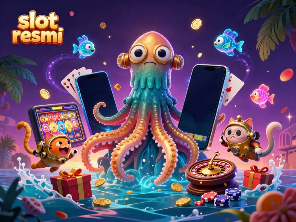 Experience the thrill of slot resmi games with a kraken, diving cat, and vibrant bonus rewards!
