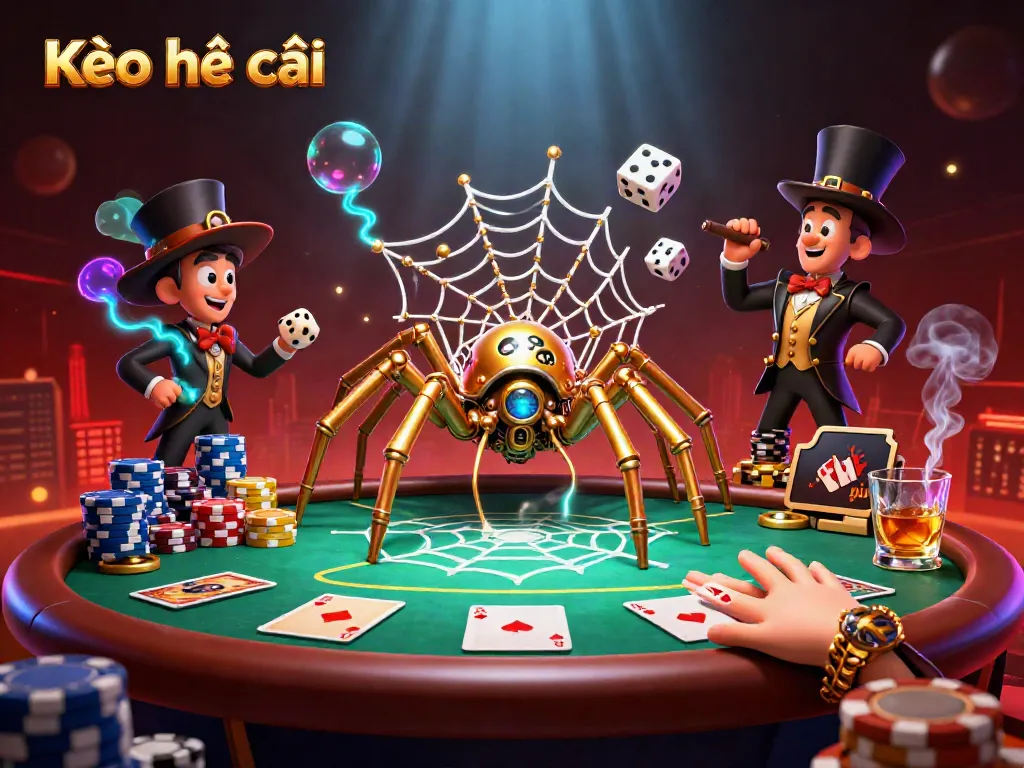 Experience Kèo nhà cái with this vibrant illustration featuring dynamic characters and rich casino elements.