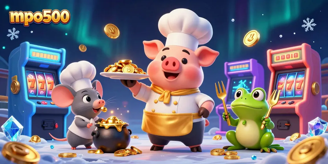 Watch mpo500 enhance your winning experience with a vibrant casino-themed scene featuring fun characters and gaming elements.