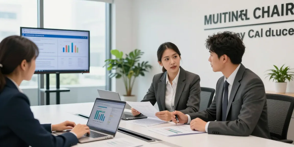 Accounting firms in UAE discussing financial strategies in a modern office setting.