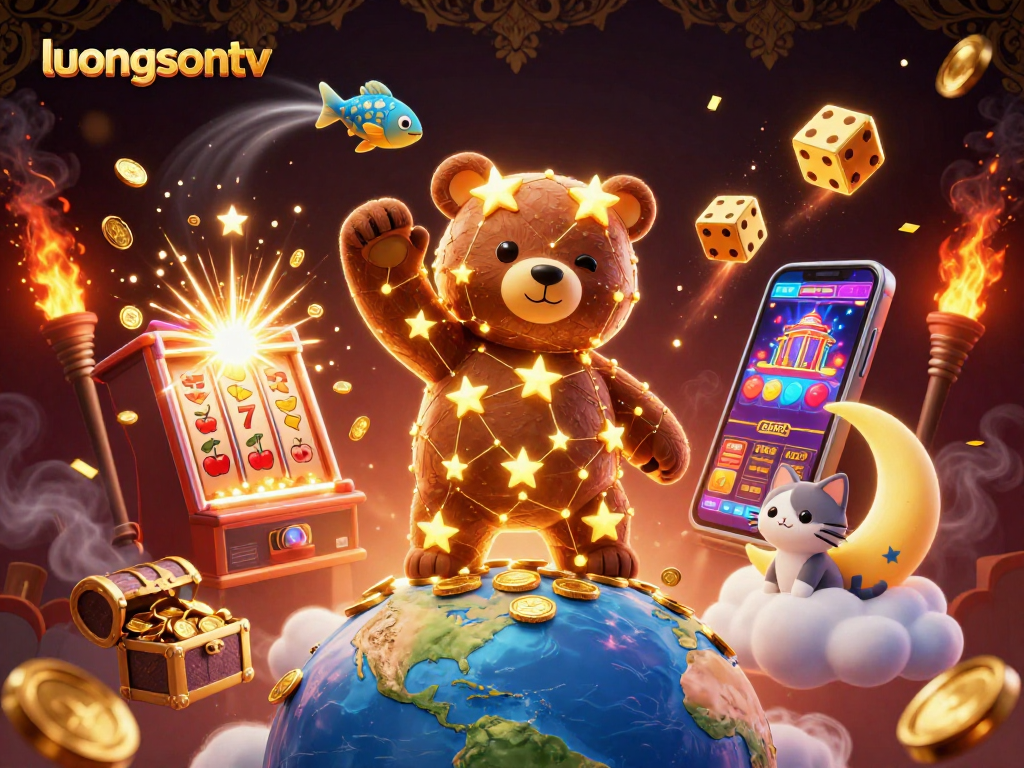 Experience thrilling gameplay at luongsontv, where golden stars guide you to casino riches.