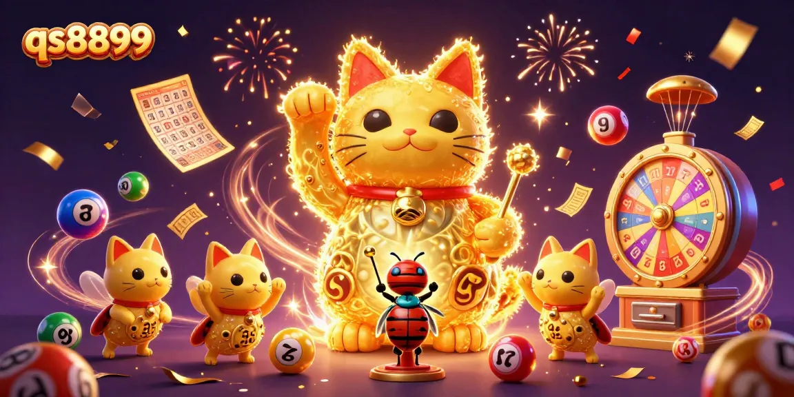 Experience the festive atmosphere of qs8899 with a vibrant lucky cat and exciting casino elements.