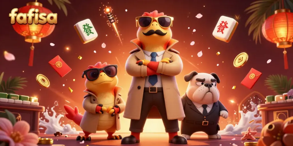 Experience thrilling gaming at fafifa with cartoon raptors entering a VIP casino.