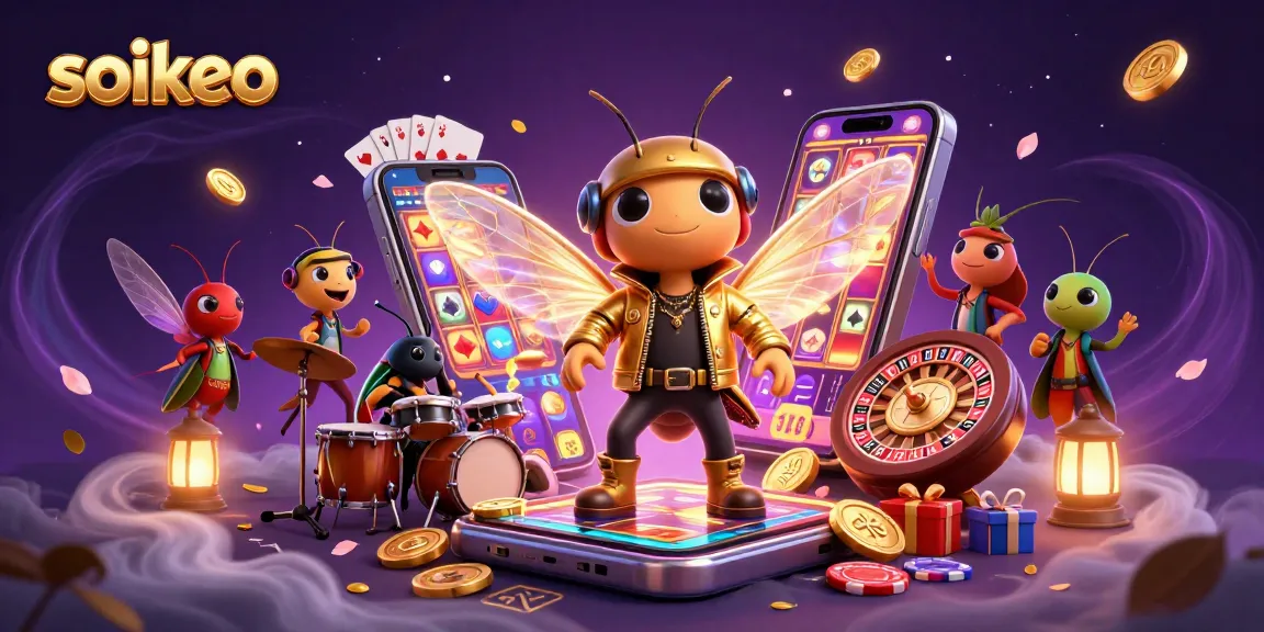 Experience the thrill of soikeo with our colorful 3D casino scene featuring dynamic gaming elements.