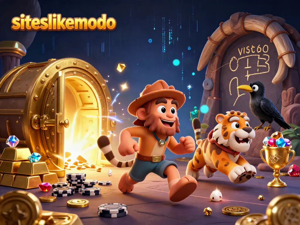 Experience thrilling gameplay with siteslikemodo at this vibrant prehistoric casino scene.