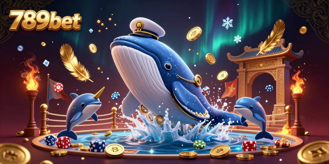 Engage in immersive gaming at 789bet with a thrilling underwater adventure featuring a whale and poker chips.