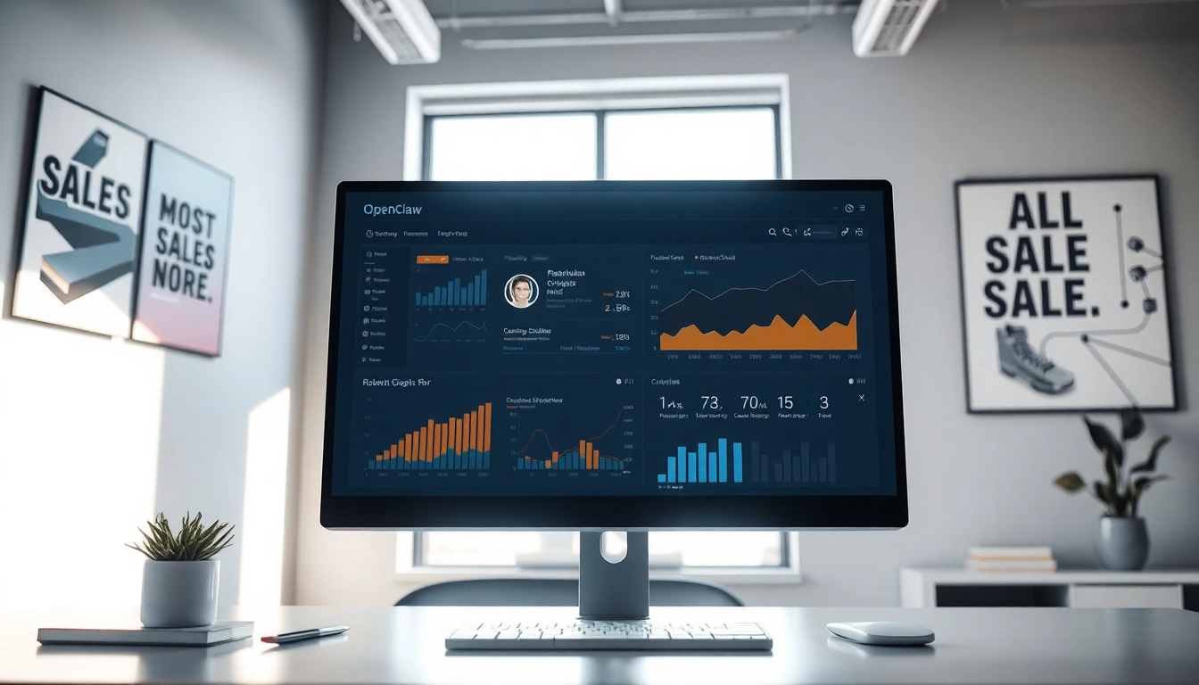 Maximize your marketing with OpenClaw for sales AI interface in a modern office.