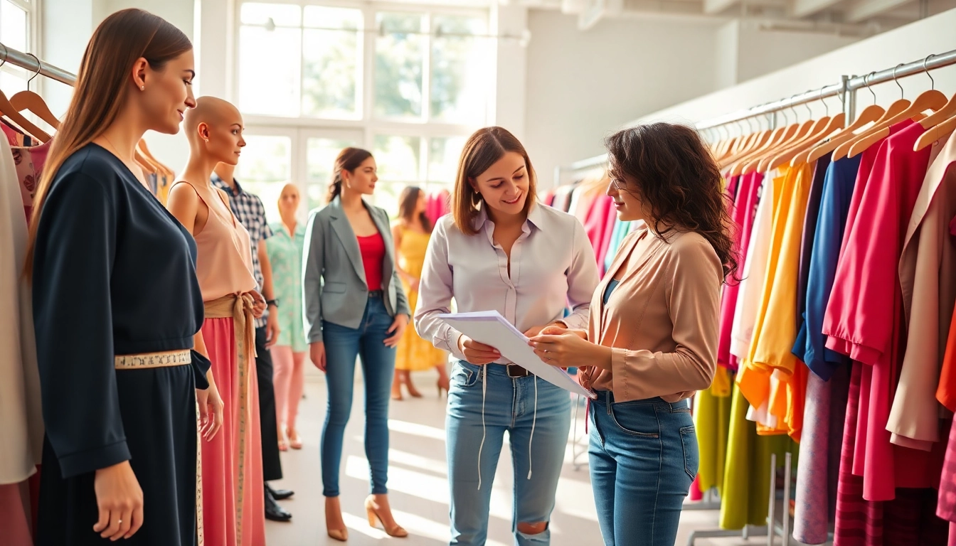 How to find my Perfect style with a professional stylist helping a client choose outfits.