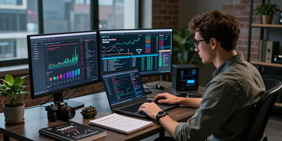 Best Darknet Markets 2026 analysis by a researcher with market data and tactical tools in modern workspace.