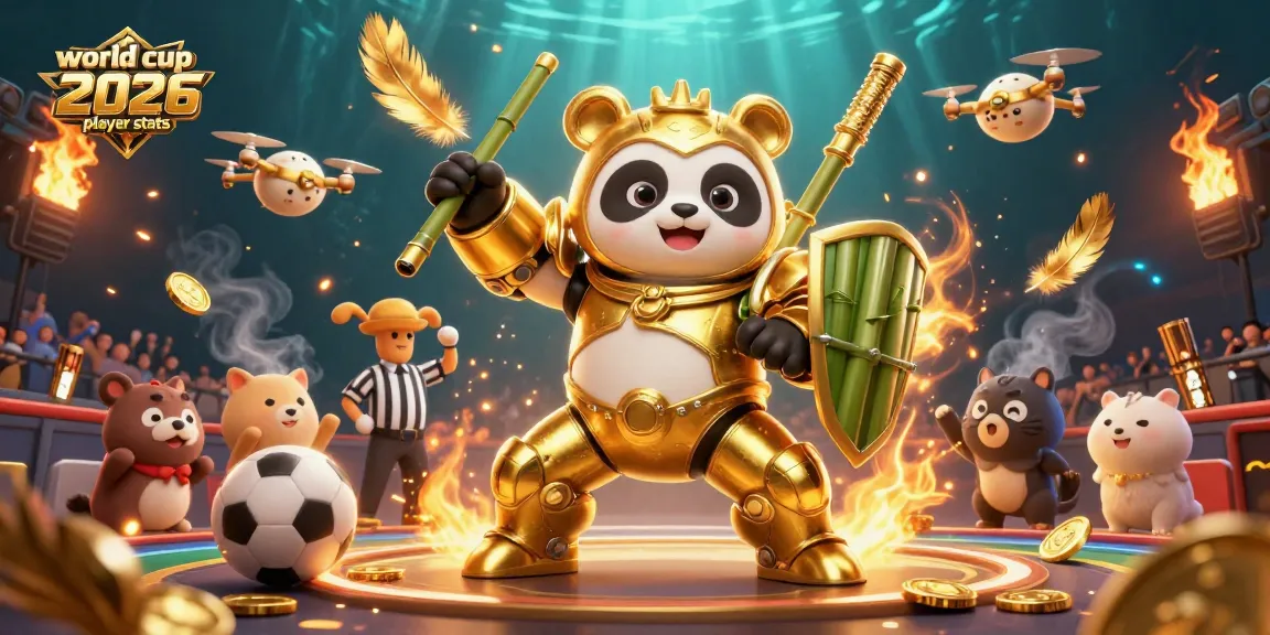 Engaging illustration showcasing world cup 2026 player stats in an animated sports betting arena.