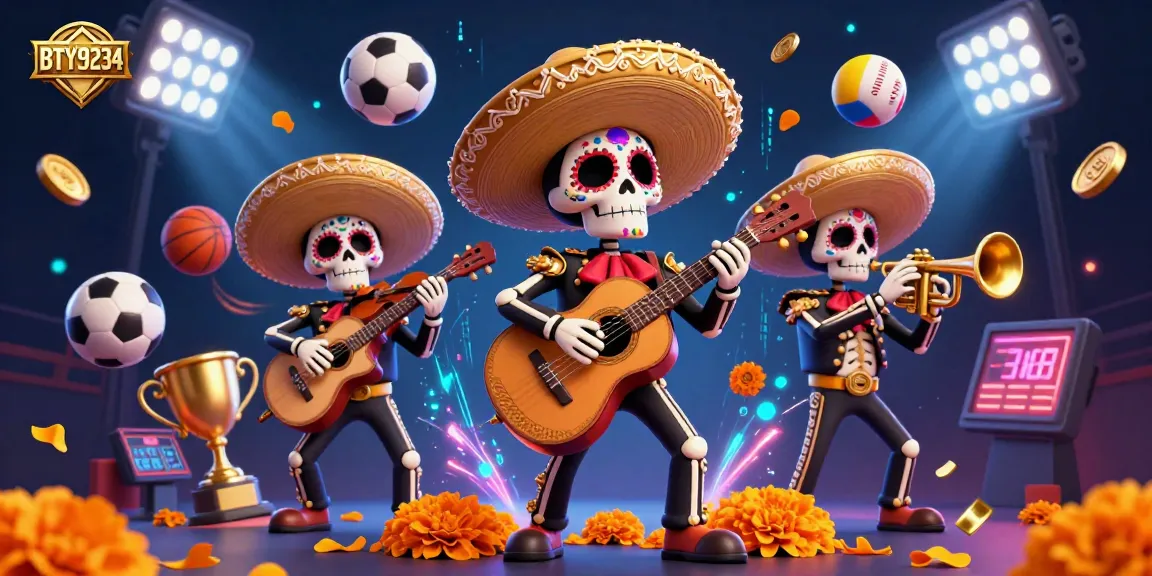 Experience the excitement of BTY9234 with a dynamic mariachi band and sports betting elements.