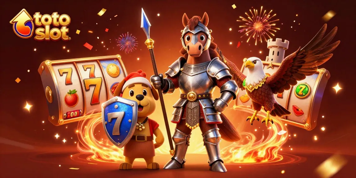 Experience thrills with the toto slot reels in a vibrant 3D medieval casino scene.