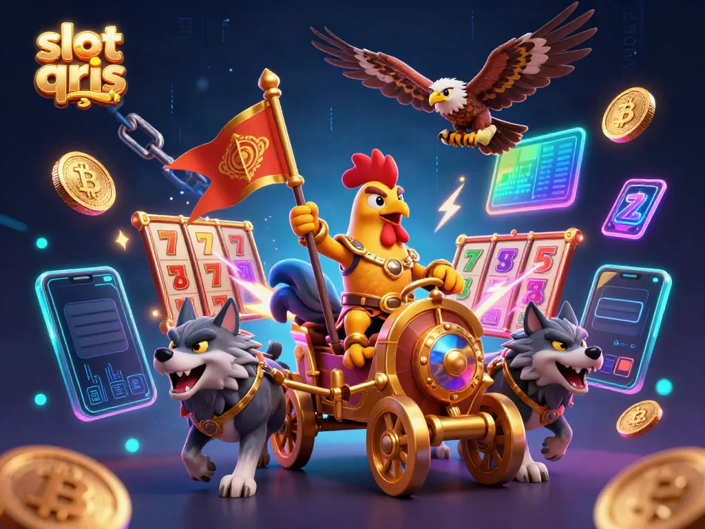 Engage with slot qris 5k in vibrant 3D featuring a rooster warlord in action