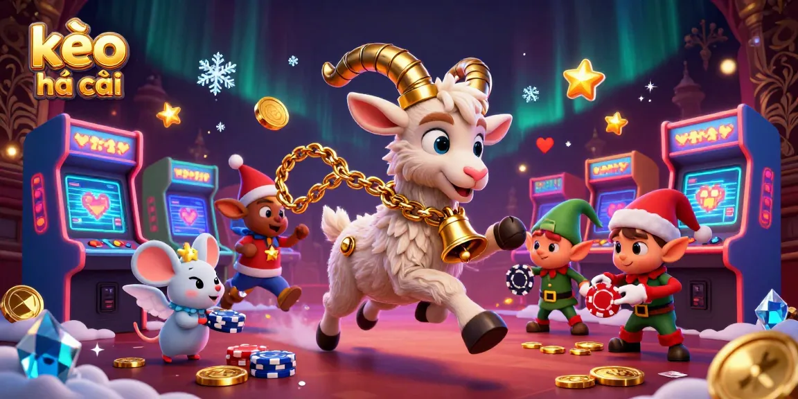kèo nhà cái showcasing a lively casino scene with Krampus, angel, and mischievous gremlins.