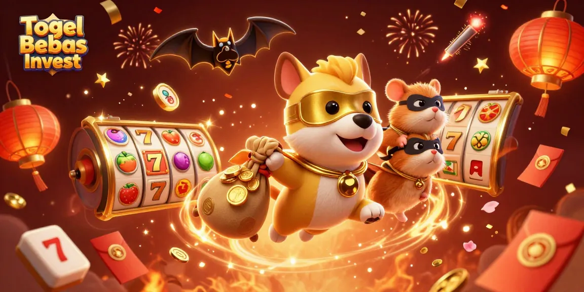 Win big at Togel Bebas Invest with a vibrant 3D illustration showcasing casino riches and excitement.