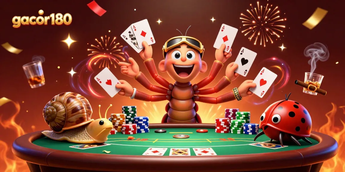 Mainkan koleksi permainan gacor180 dengan dealer dan chip poker yang menarik.