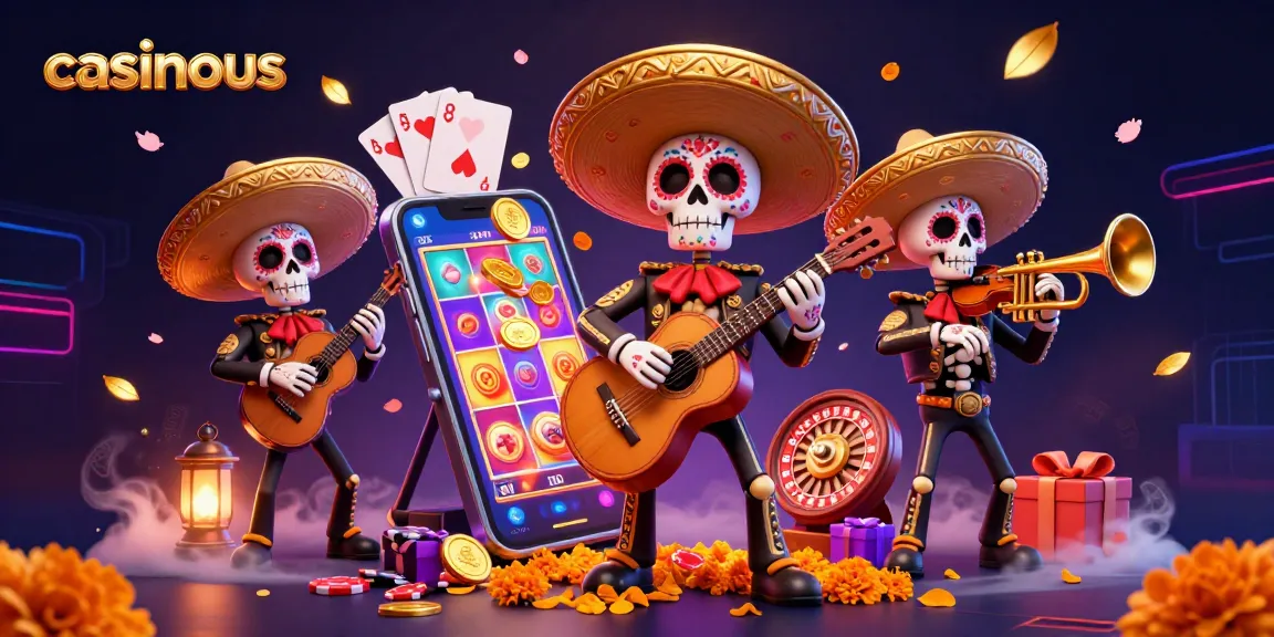 Experience vibrant gaming action with casinous in a rich Day of the Dead casino scene.