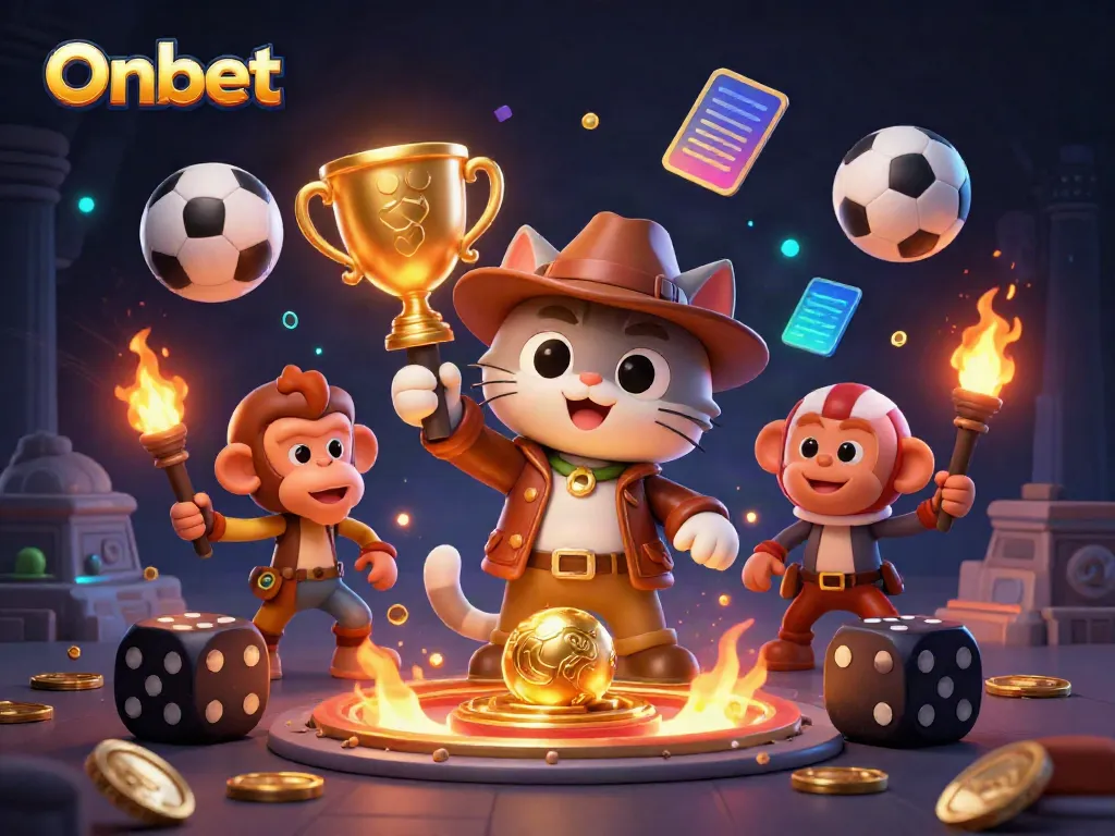 Engage in thrilling bets at Onbet while a cat archaeologist uncovers golden artifacts amidst sports excitement.