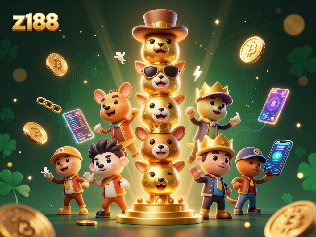Engage with thrilling games at z188 online casino featuring dynamic 3D illustrations and crypto elements.