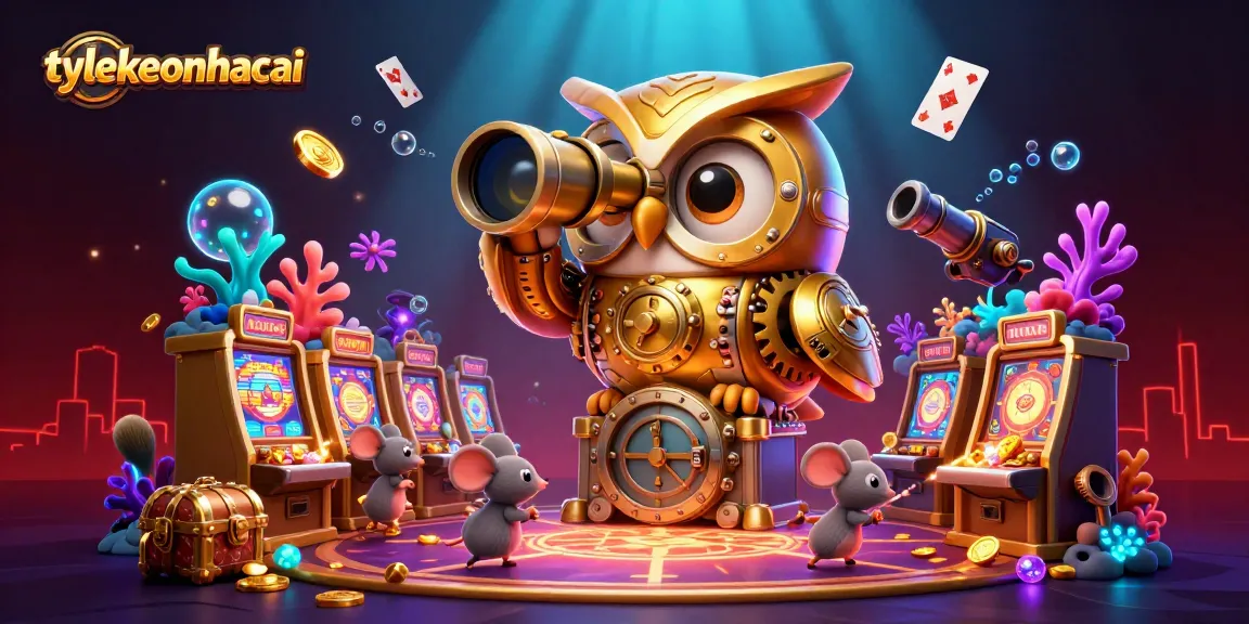 Engage with tüe týlekeonhacai casino as a golden owl oversees exciting slot machine play.