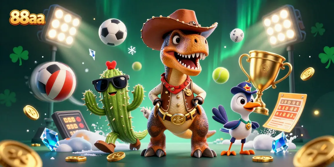 Experience the thrill at 88aa with vibrant characters and dynamic casino elements in a fun 3D scene.