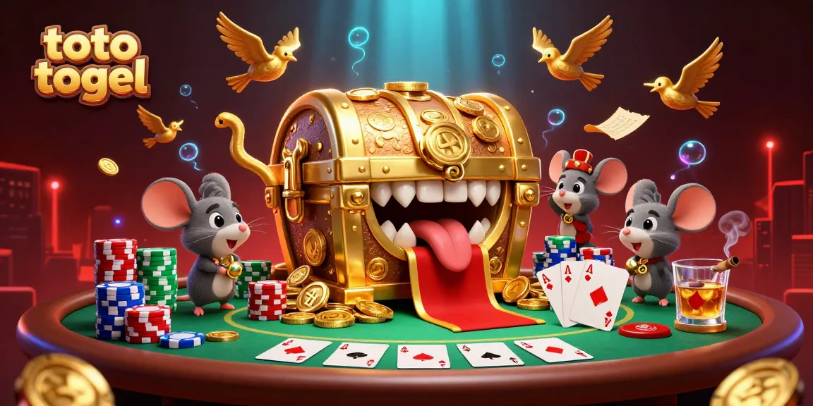 Menggoda pemain dengan konsep toto togel menggunakan karakter peti harta karun di kasino.