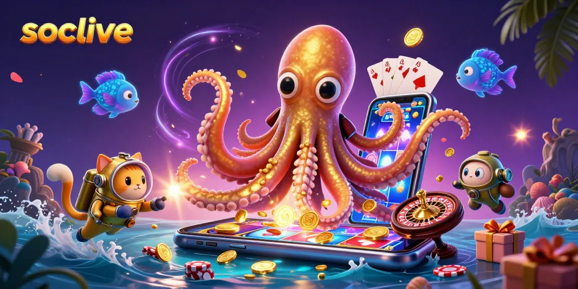 Experience socolive with vibrant 3D characters and dynamic slot gaming elements in a richly detailed scene.