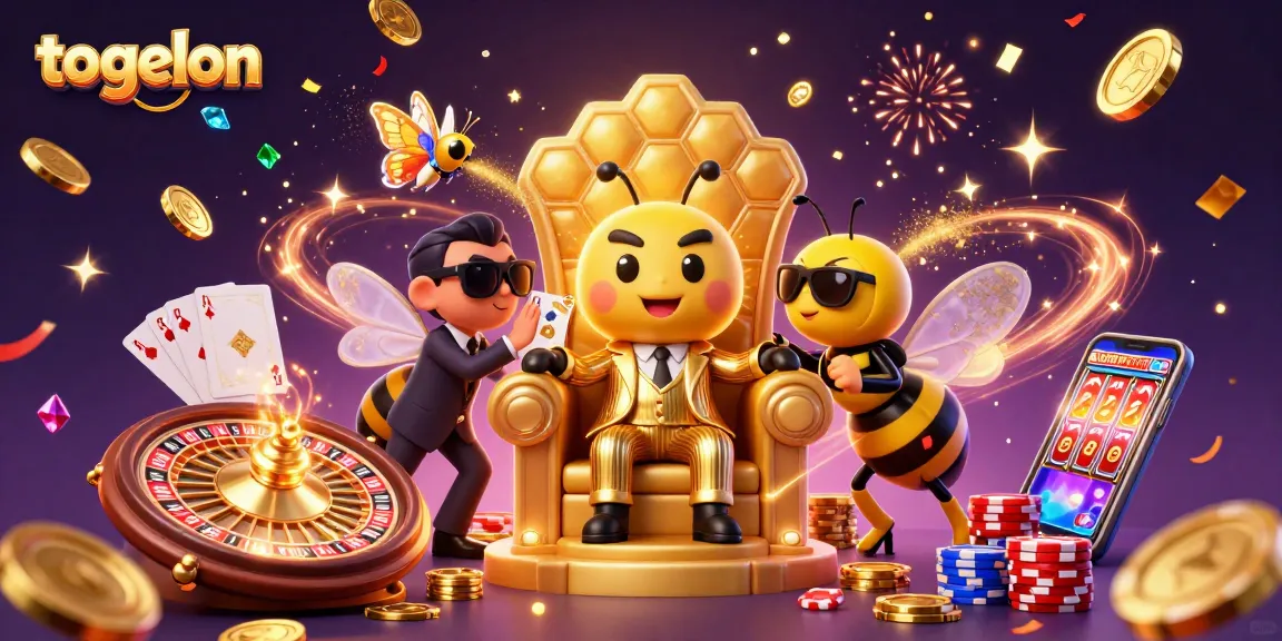 Engage with togelon players in a thrilling 3D illustration of casino elements and vibrant characters.