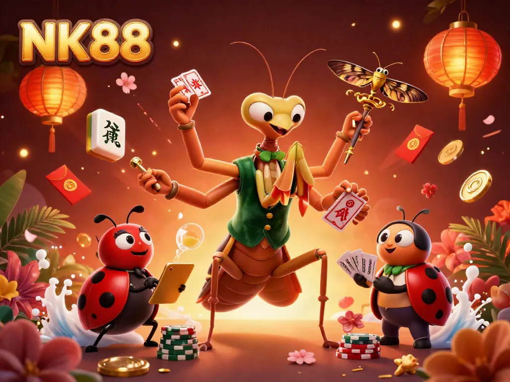 NK88 showcases exciting card games and vibrant casino elements in a 3D illustration.