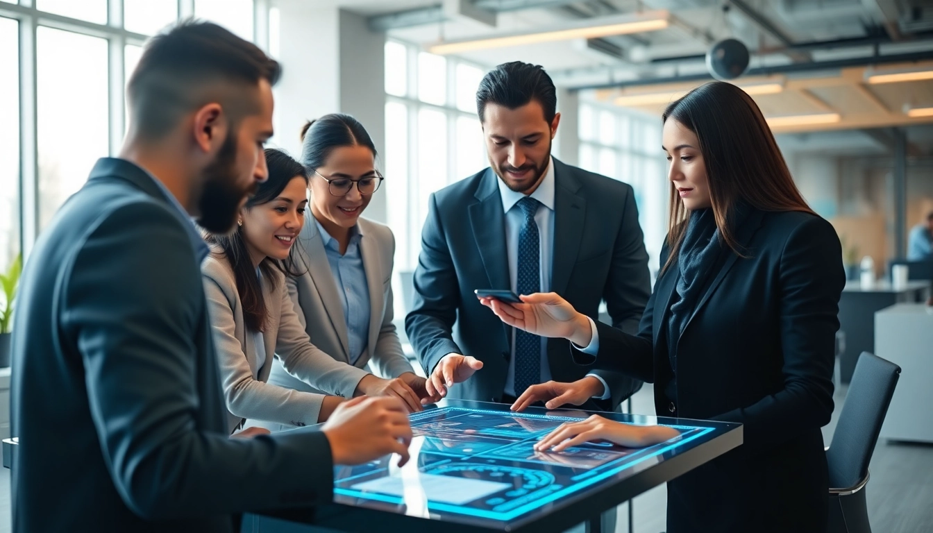 AI assistant for busy professionals helping a team collaborate in a modern office environment.