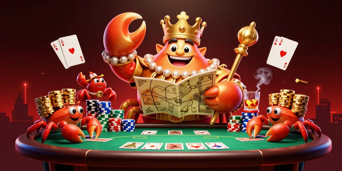 Enjoy thrilling gameplay at Hay88 with the golden crab emperor presiding over an exciting poker scene.