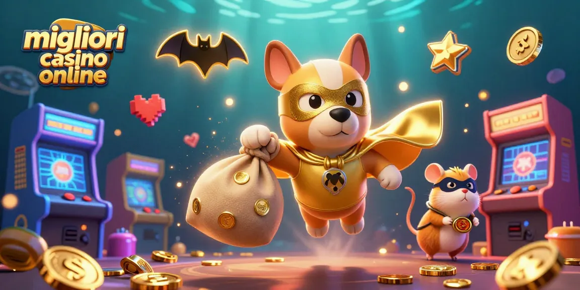 Scopri i migliori casino online con un supereroe che vola, portando con sé monete d'oro.