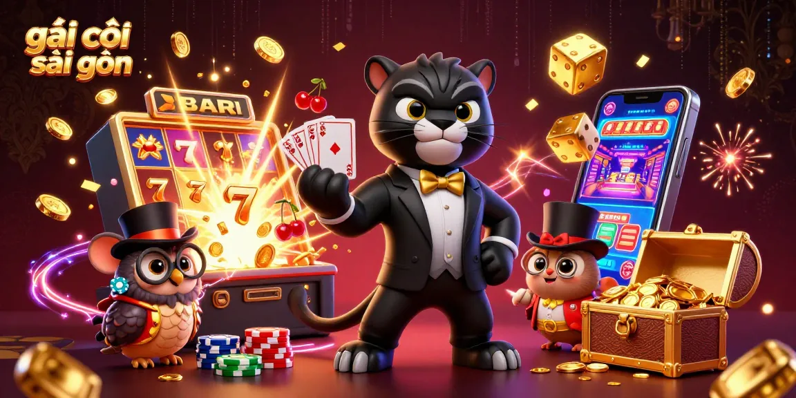 Exciting scene showcasing gái gọi sài gòn with a stylish panther dealing cards, captivating casino elements.