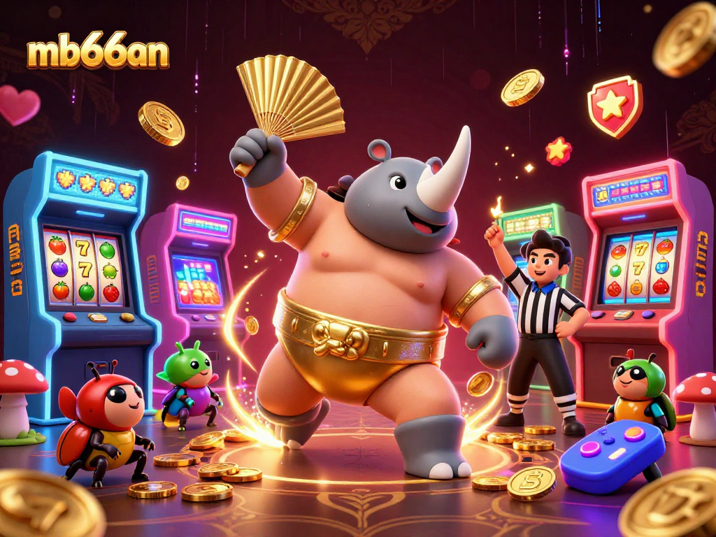Join the fun of mb66an as a cartoon rhinoceros beetle sumo champion unleashes coin rewards!
